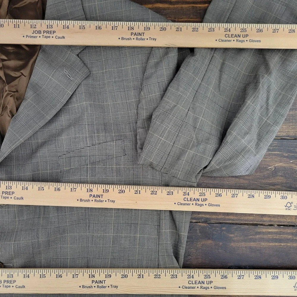Lauren Ralph Lauren Men's Sport Coat Blazer Three Button Brown‎ Plaid Wool 46R